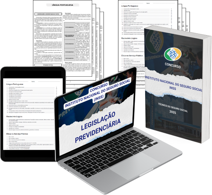 Mockup da Apostila INSS com todos os bônus